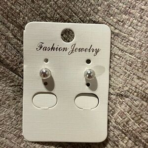 Fashion Jewelry Silver Ball Stud Earrings